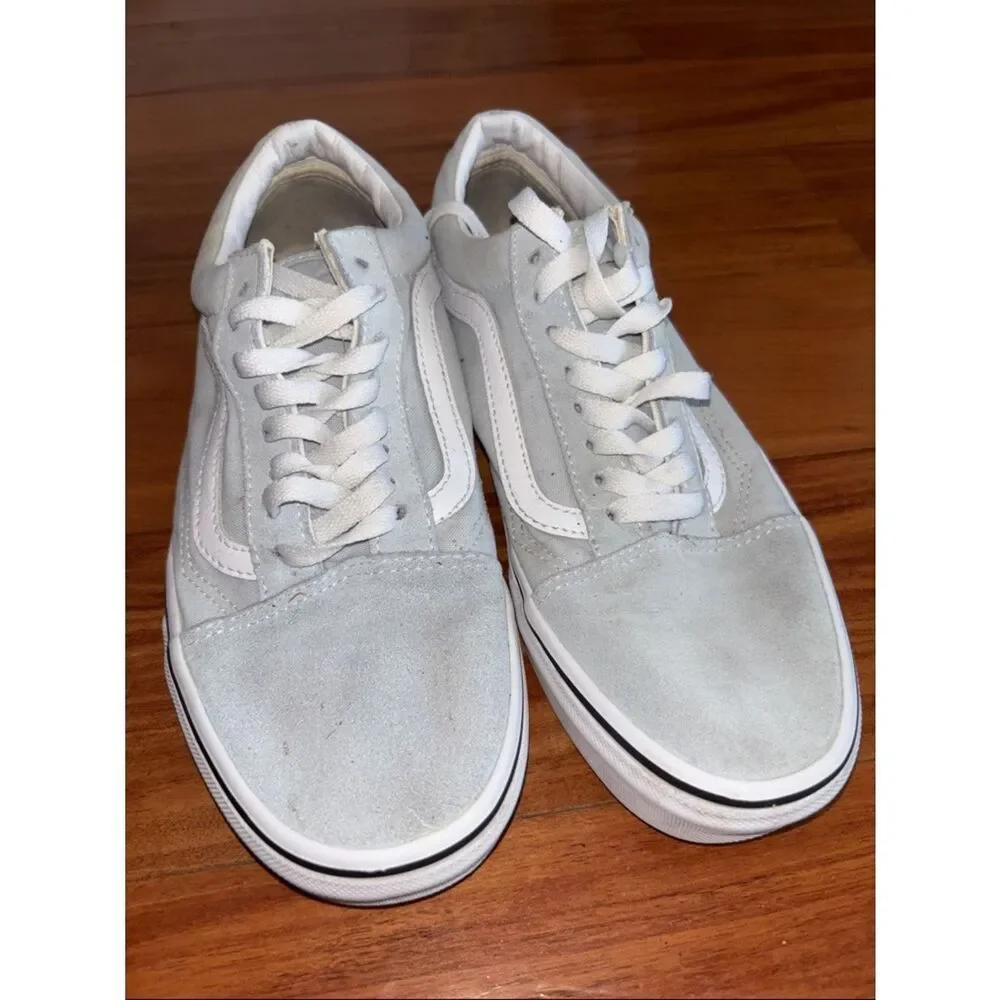 Vans mint green Low Top Sneakers in Light Gray and White size 8 men’s 9.5 womens